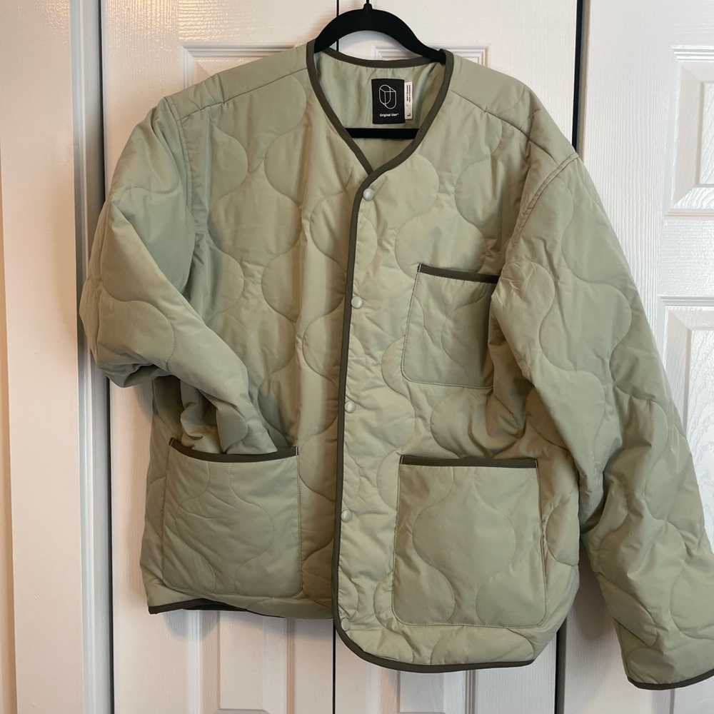 Original Use Sage Green Quilted Jacket, L